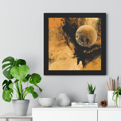 Distant Worlds Abstract Piece - Framed Vertical Poster