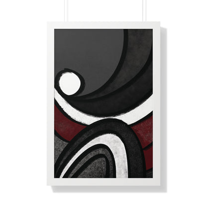 Ebb and Flow Abstract Piece - Framed Vertical Poster