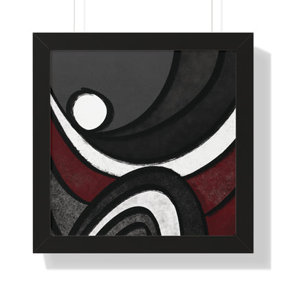 Ebb and Flow Abstract Piece - Framed Vertical Poster