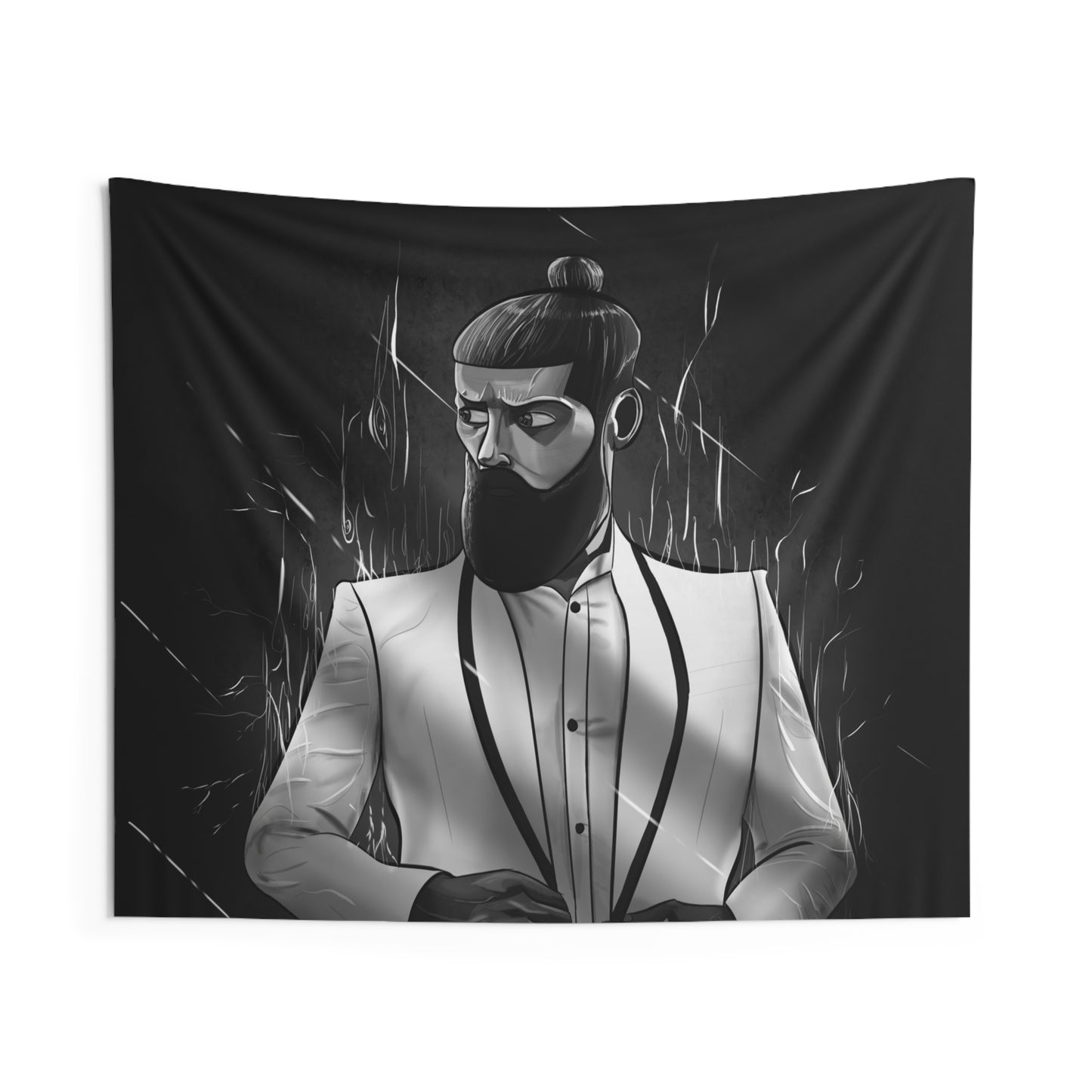 Bearded Man or Man On Fire - Indoor Wall Tapestries