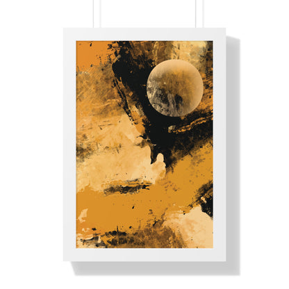 Distant Worlds Abstract Piece - Framed Vertical Poster