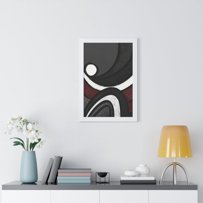 Ebb and Flow Abstract Piece - Framed Vertical Poster