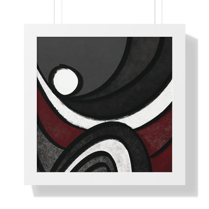 Ebb and Flow Abstract Piece - Framed Vertical Poster