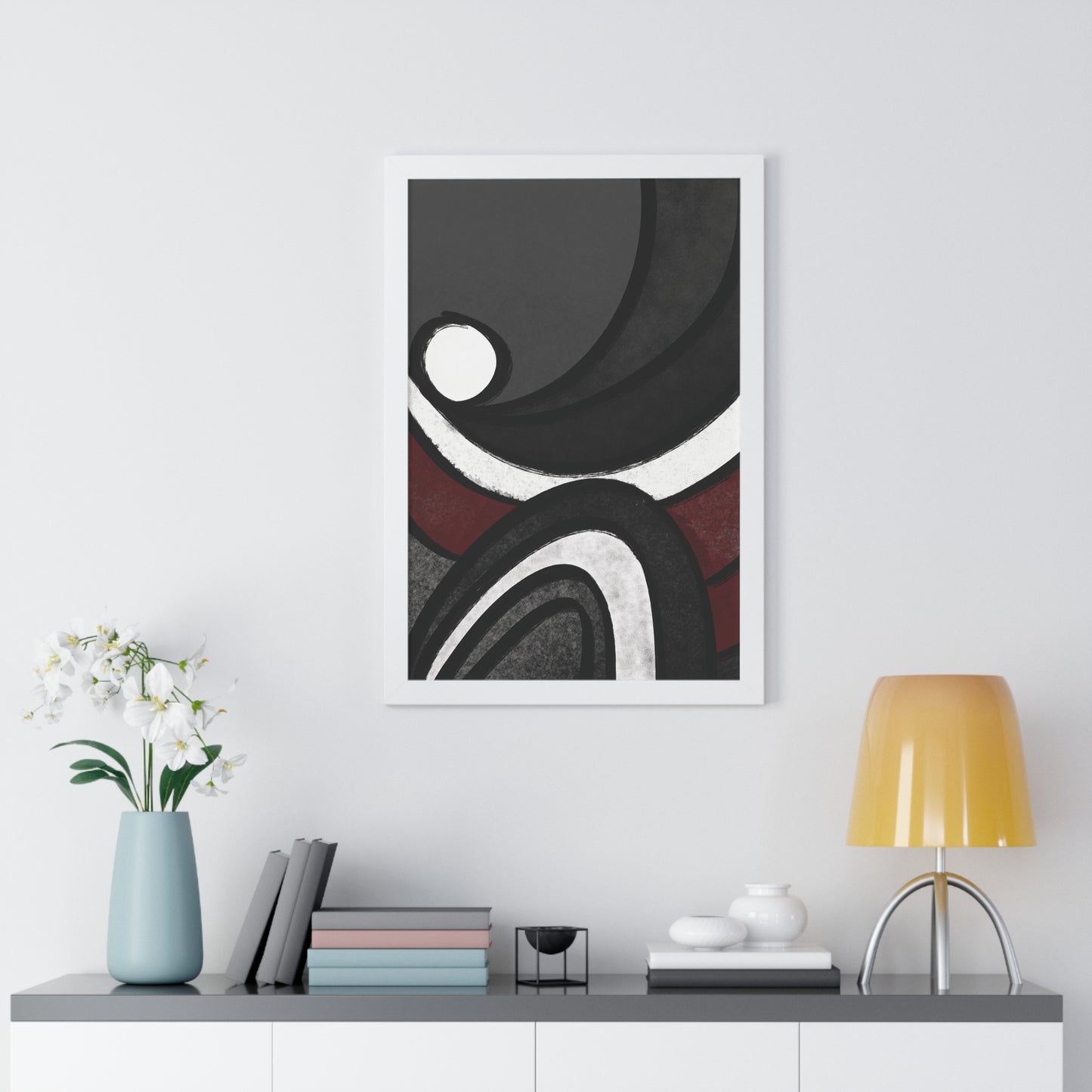 Ebb and Flow Abstract Piece - Framed Vertical Poster