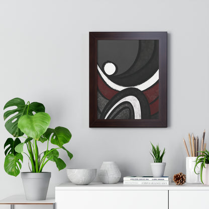 Ebb and Flow Abstract Piece - Framed Vertical Poster