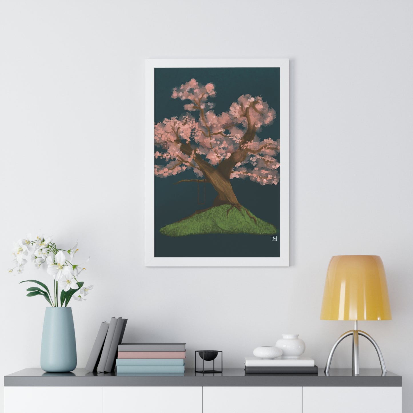 Cherry Blossom - Framed Vertical Poster