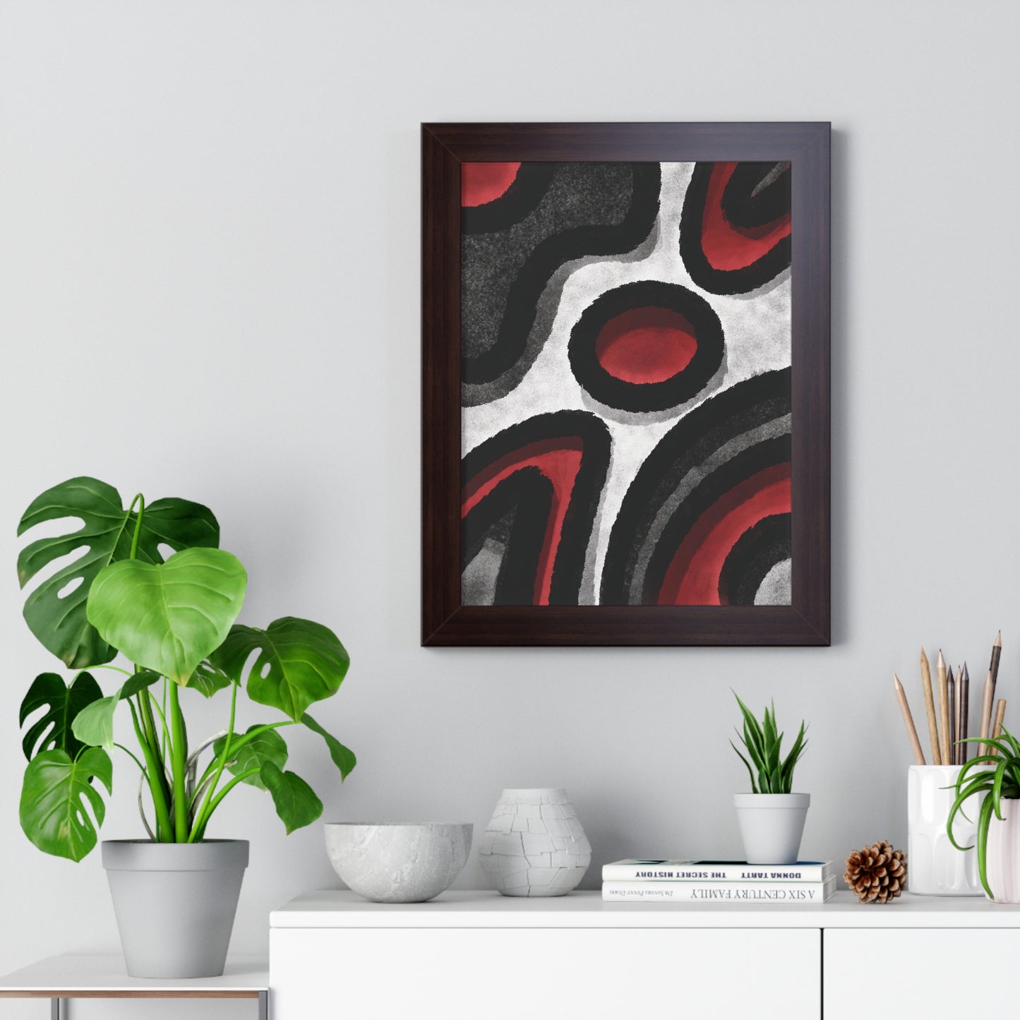 Surrounded Abstract Piece - Framed Vertical Poster - Noir Feel