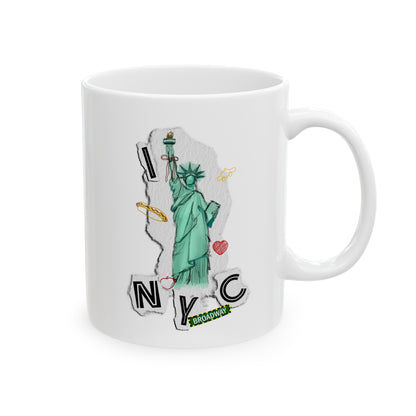 I Love NYC - Collage Design - Ceramic Mug, (11oz, 15oz)