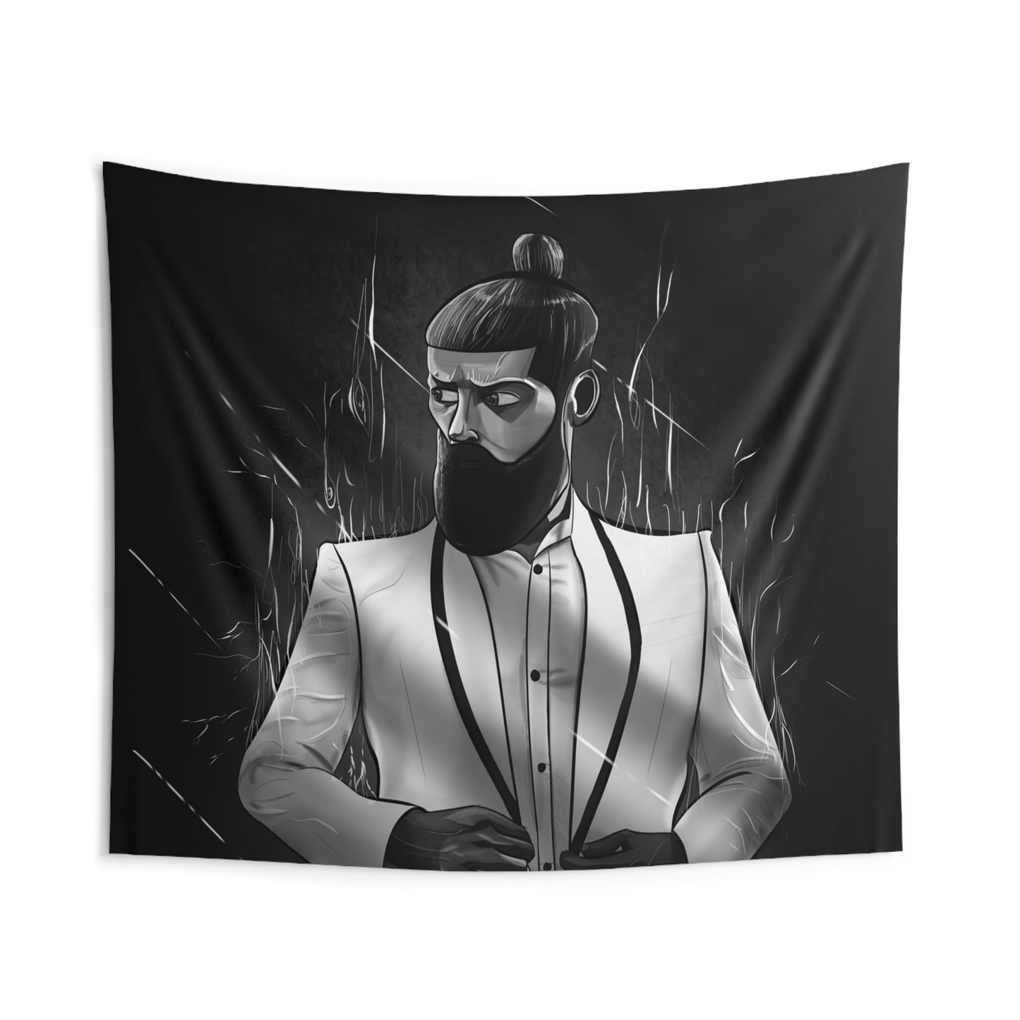 Bearded Man or Man On Fire - Indoor Wall Tapestries