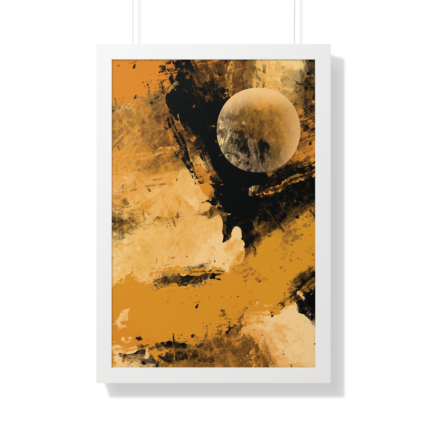 Distant Worlds Abstract Piece - Framed Vertical Poster