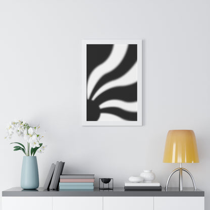 Rays - Black and White - Framed Vertical Poster