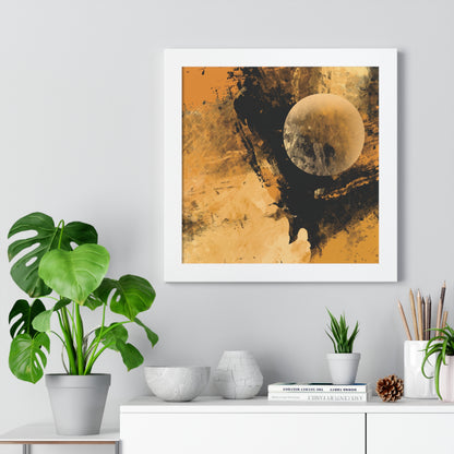 Distant Worlds Abstract Piece - Framed Vertical Poster