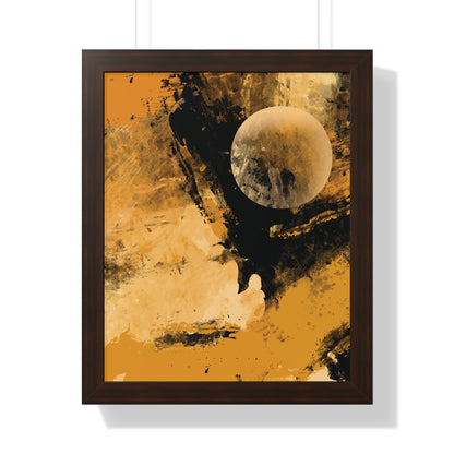 Distant Worlds Abstract Piece - Framed Vertical Poster