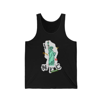 I Love NYC - Collage Design - Unisex Jersey Tank