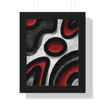 Surrounded Abstract Piece - Framed Vertical Poster - Noir Feel