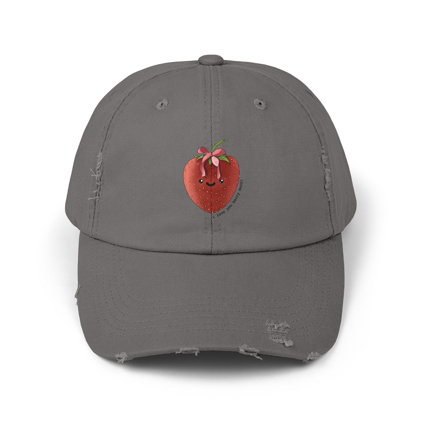 I Love You Berry Much - Strawberry - Distressed Cap