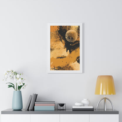 Distant Worlds Abstract Piece - Framed Vertical Poster