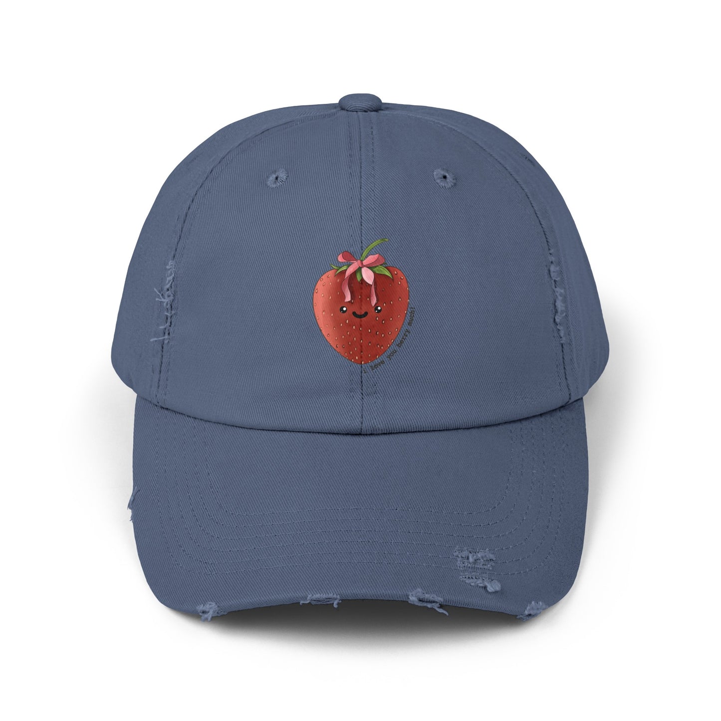 I Love You Berry Much - Strawberry - Distressed Cap