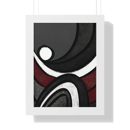 Ebb and Flow Abstract Piece - Framed Vertical Poster