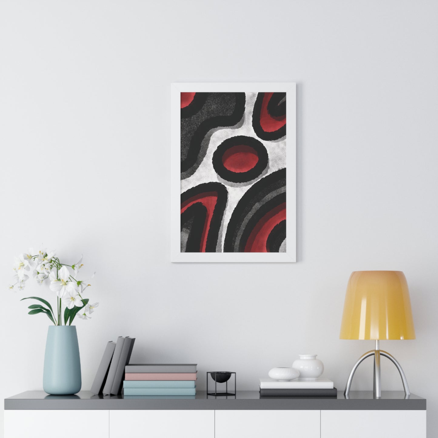 Surrounded Abstract Piece - Framed Vertical Poster - Noir Feel