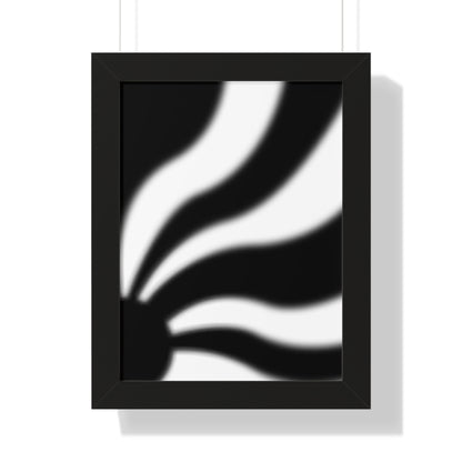 Rays - Black and White - Framed Vertical Poster