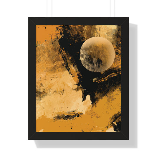 Distant Worlds Abstract Piece - Framed Vertical Poster