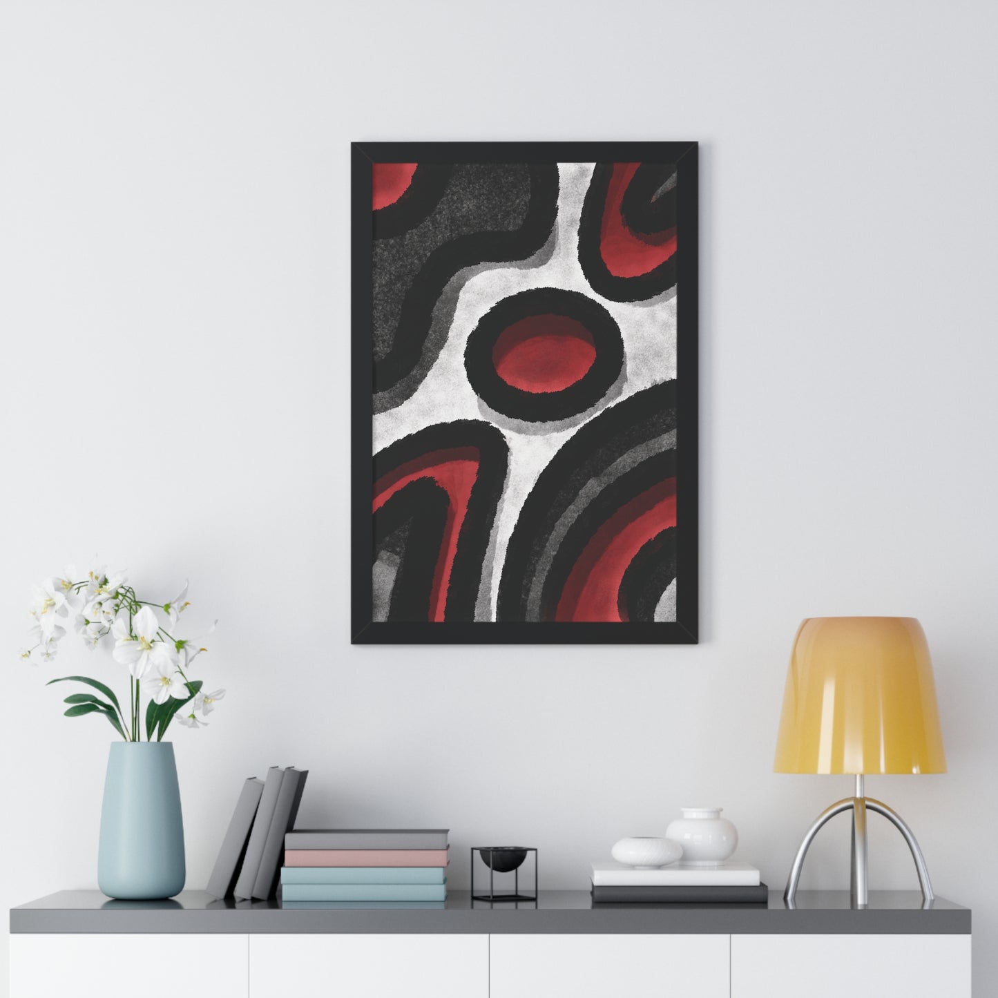 Surrounded Abstract Piece - Framed Vertical Poster - Noir Feel