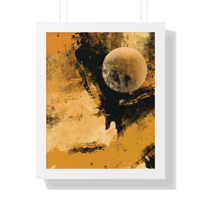 Distant Worlds Abstract Piece - Framed Vertical Poster