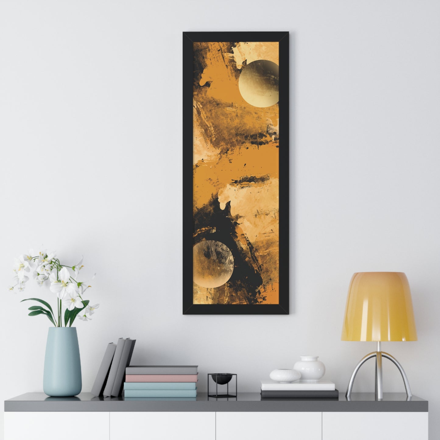 Distant Worlds Abstract Piece - Framed Vertical Poster