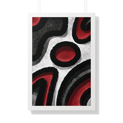 Surrounded Abstract Piece - Framed Vertical Poster - Noir Feel