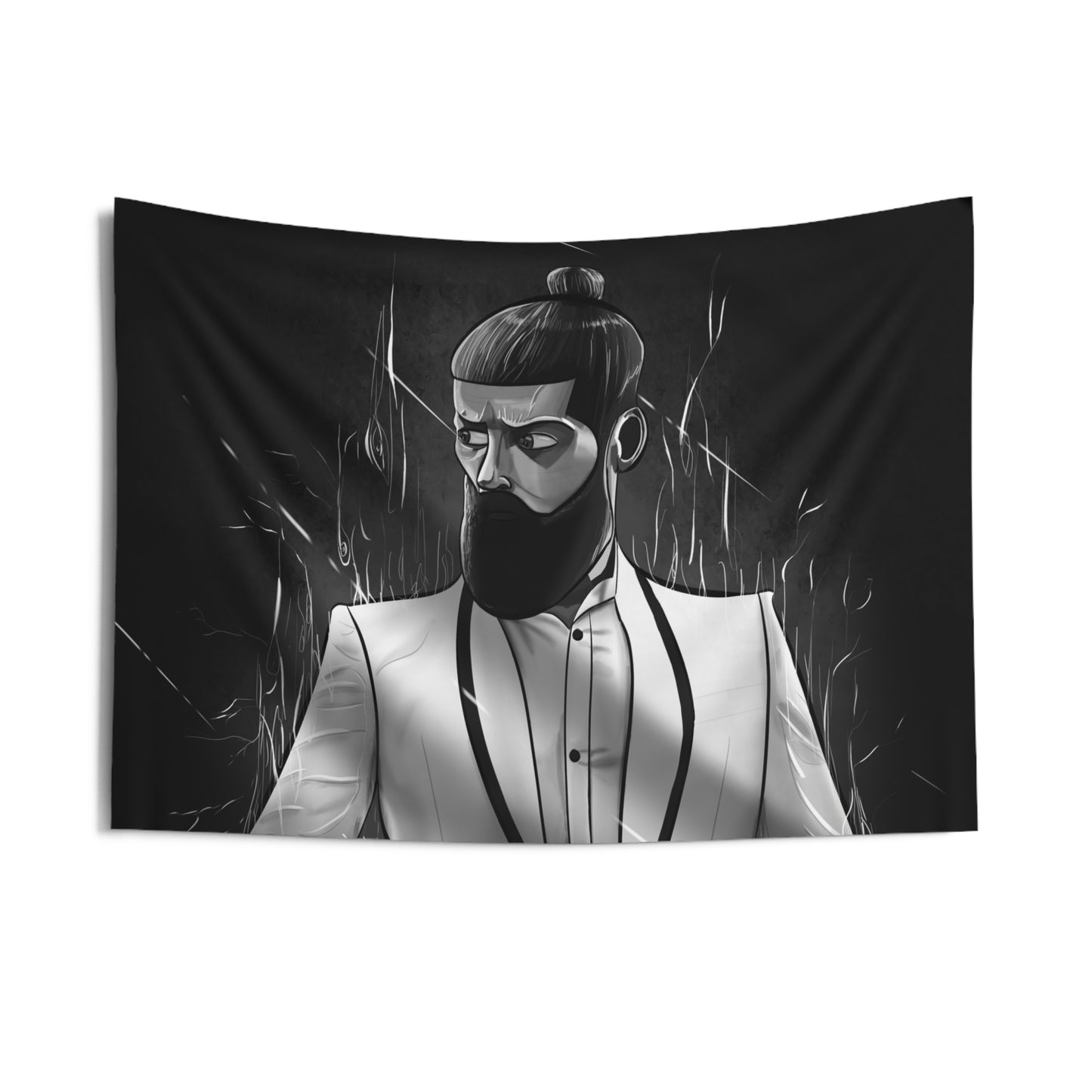 Bearded Man or Man On Fire - Indoor Wall Tapestries