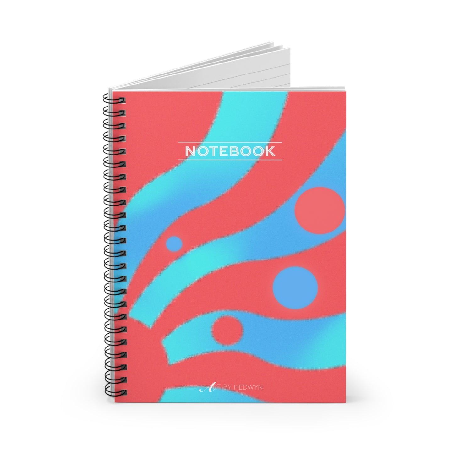 Rays Pink and Blue - Spiral Notebook - Ruled Line