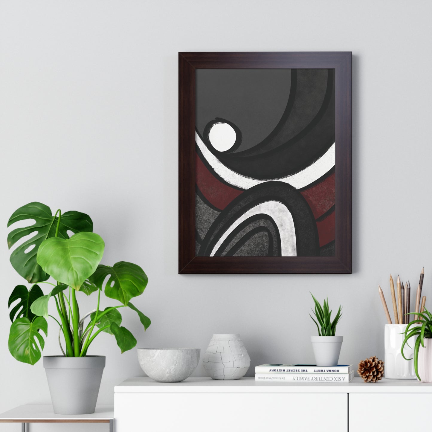 Ebb and Flow Abstract Piece - Framed Vertical Poster