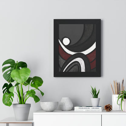 Ebb and Flow Abstract Piece - Framed Vertical Poster