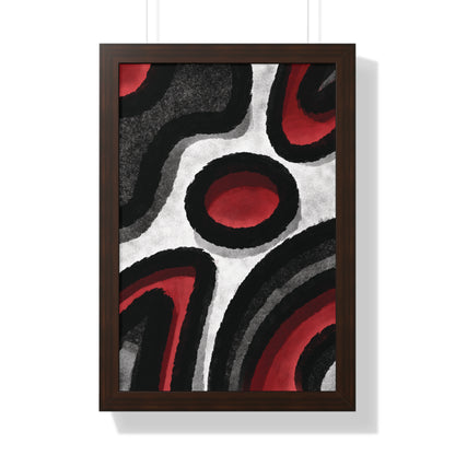 Surrounded Abstract Piece - Framed Vertical Poster - Noir Feel