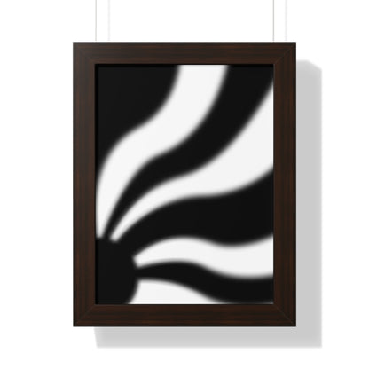 Rays - Black and White - Framed Vertical Poster