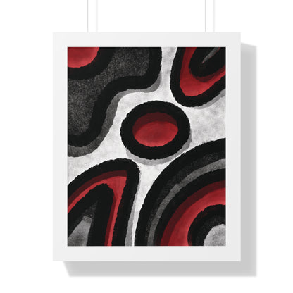 Surrounded Abstract Piece - Framed Vertical Poster - Noir Feel