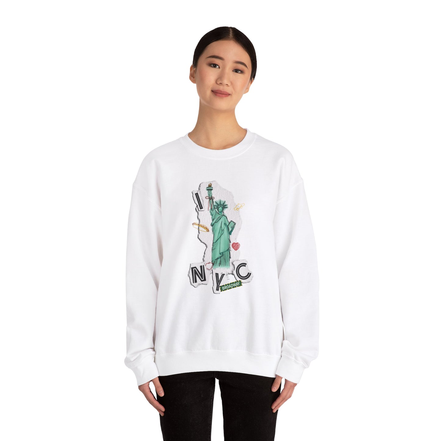 I Love NYC - Collage Design - Unisex Heavy Blend™ Crewneck Sweatshirt