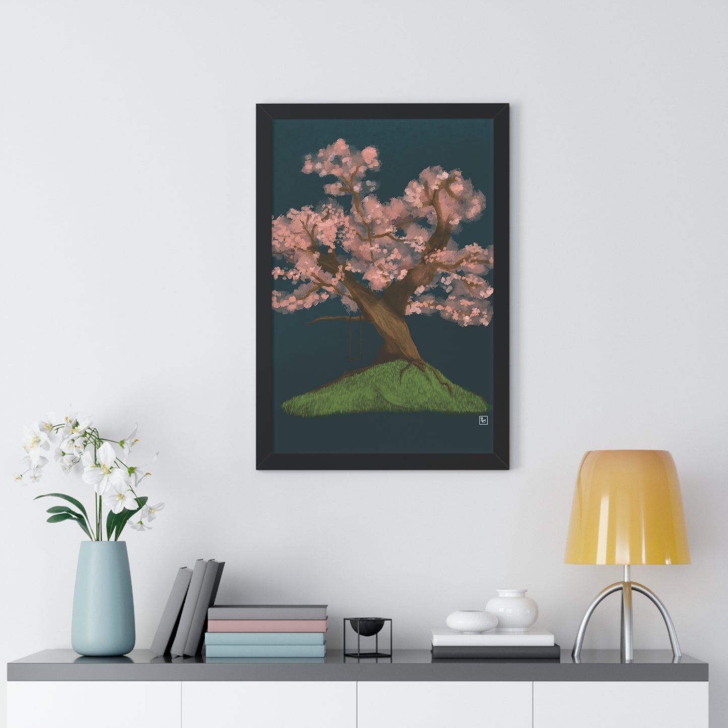 Cherry Blossom - Framed Vertical Poster