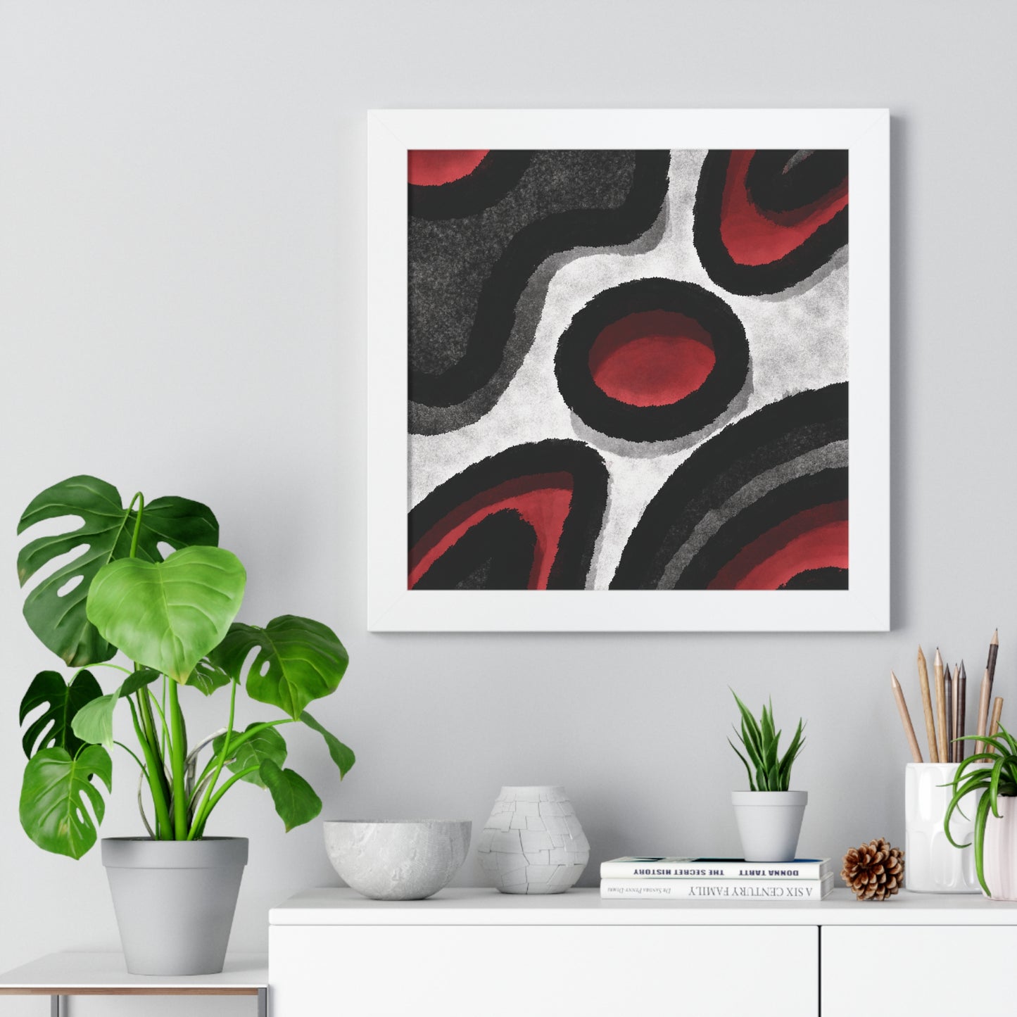 Surrounded Abstract Piece - Framed Vertical Poster - Noir Feel