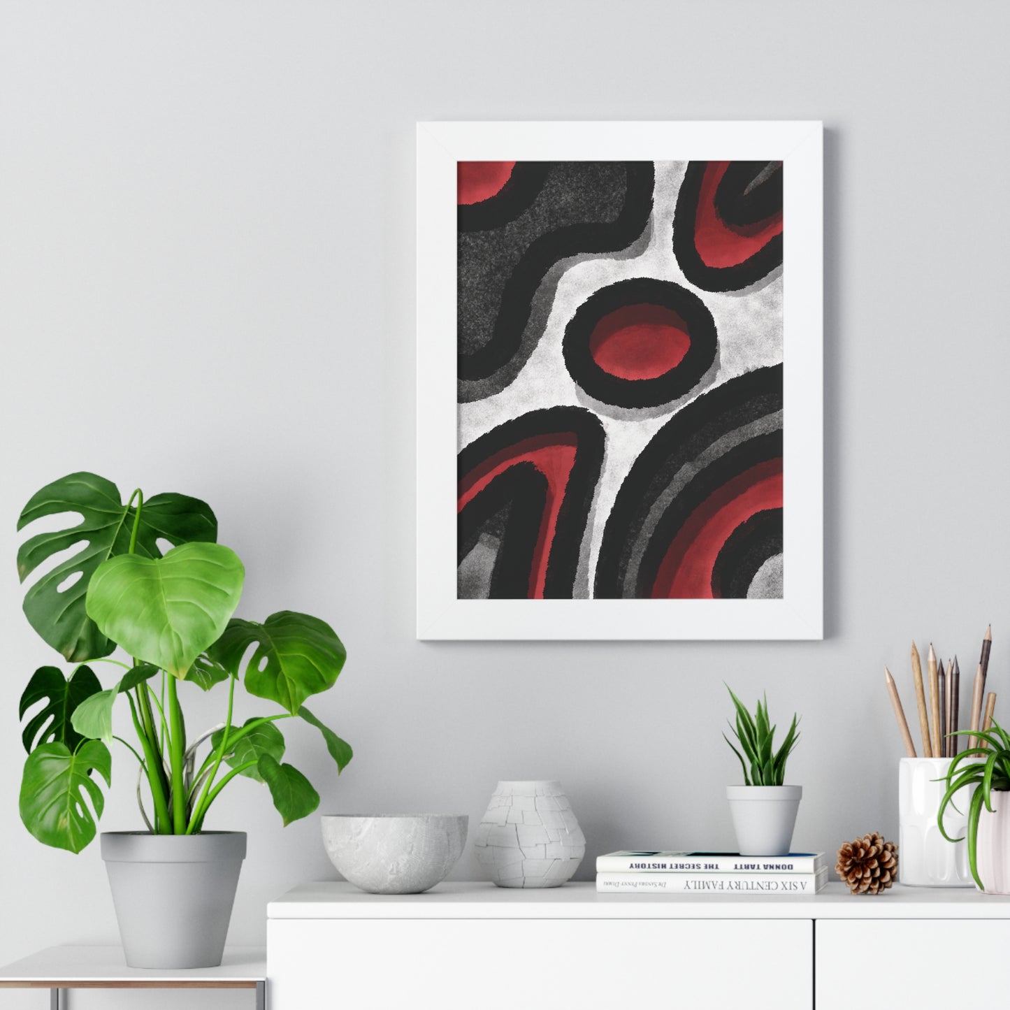 Surrounded Abstract Piece - Framed Vertical Poster - Noir Feel