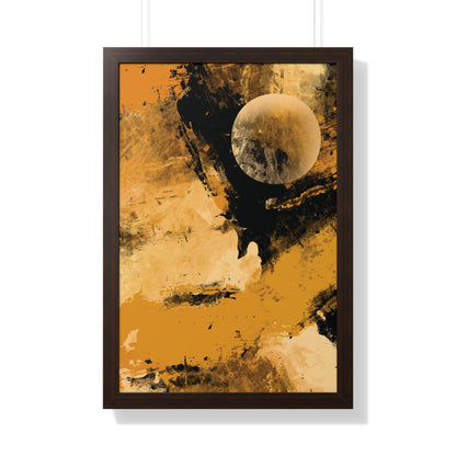 Distant Worlds Abstract Piece - Framed Vertical Poster