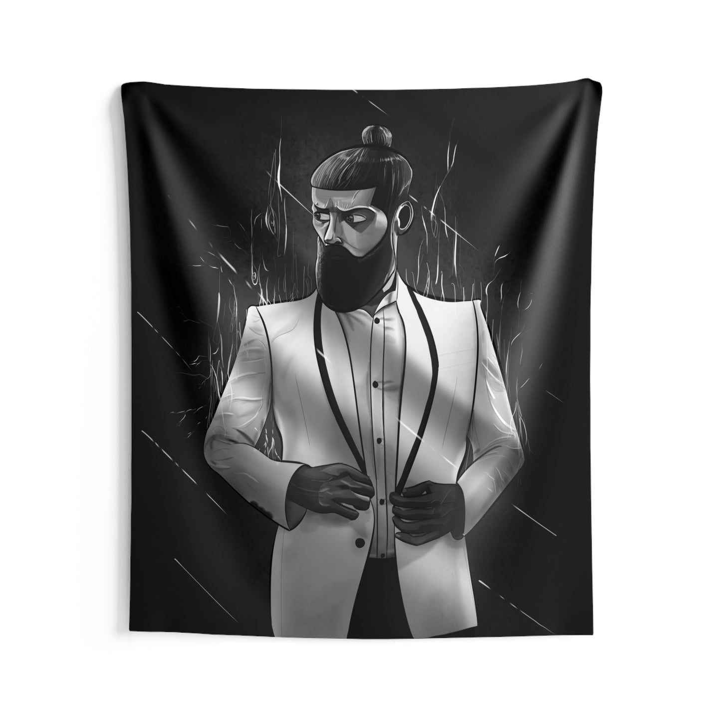 Bearded Man or Man On Fire - Indoor Wall Tapestries