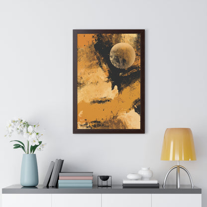 Distant Worlds Abstract Piece - Framed Vertical Poster