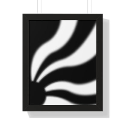 Rays - Black and White - Framed Vertical Poster