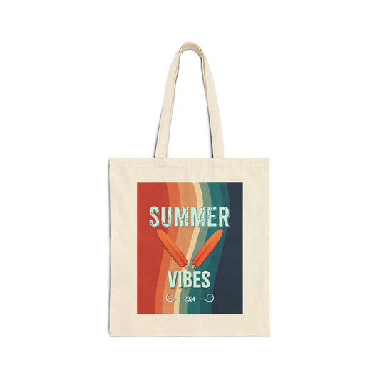 Summer Vibes Print - Cotton Canvas Tote Bag