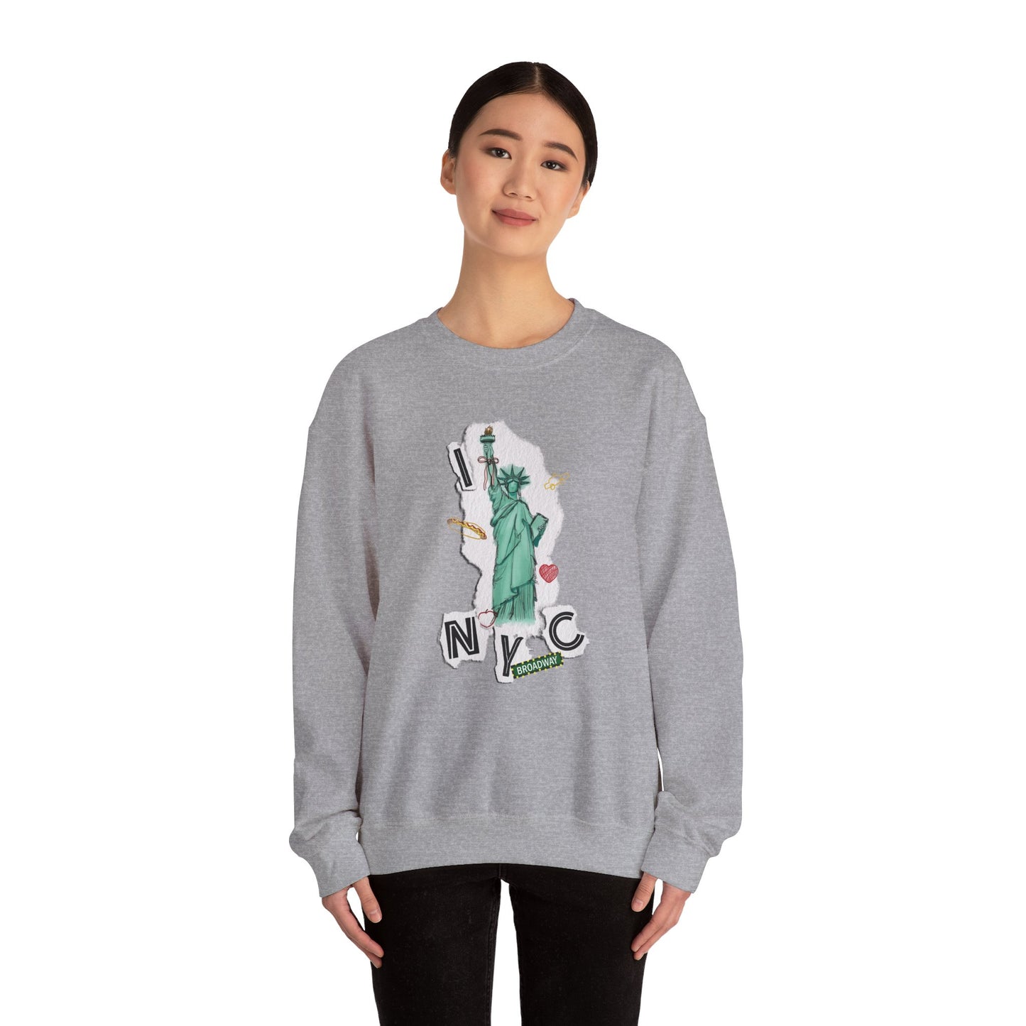 I Love NYC - Collage Design - Unisex Heavy Blend™ Crewneck Sweatshirt