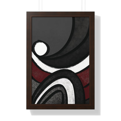 Ebb and Flow Abstract Piece - Framed Vertical Poster