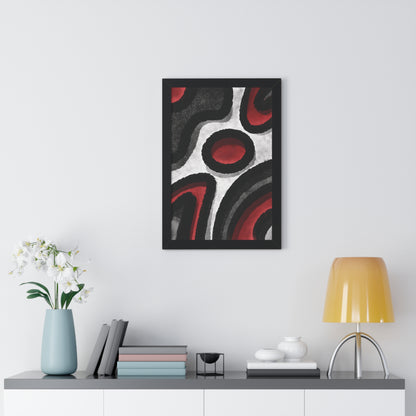 Surrounded Abstract Piece - Framed Vertical Poster - Noir Feel