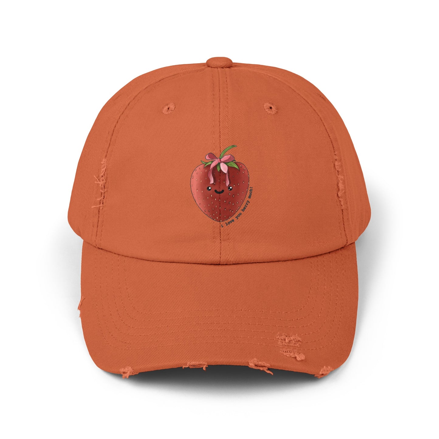 I Love You Berry Much - Strawberry - Distressed Cap